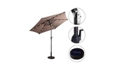 LED Solar Umbrella for Outdoor Shade and Energy-Efficient Lighting