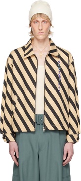 Black & Beige Domino Stripe Jacket