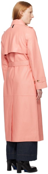 Pink Gael-V Leather Trench Coat