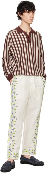 Brown & Off-White Hogan Stripe Polo
