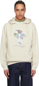 Beige Polo Bear Slub Fleece Hoodie