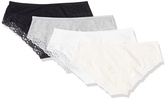 Amazon Essentials Women's Cotton and Lace Hipster Underwear, Pack of 4