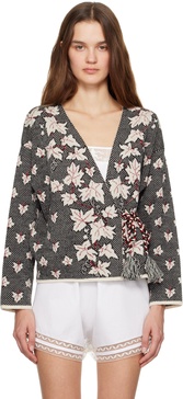 Multicolor Maple Jacquard Cardigan