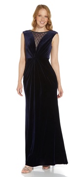 Adrianna Papell Women's Beaded Velvet Mermaid Gown