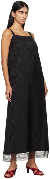 Black Football Jacquard Column Maxi Dress