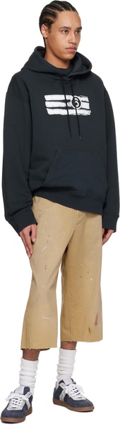 Black Printed Logo Hoodie