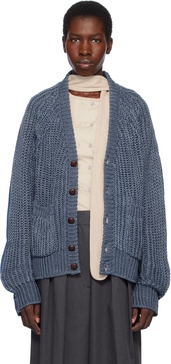 Navy The Cristaseya Edition Nº79 'Jeansbackpatent' Cardigan