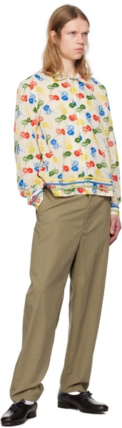 Multicolor Flower Stamp Long Sleeve Shirt