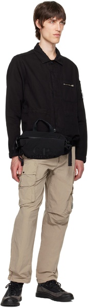 Black Plain Paper Touch Belt Bag