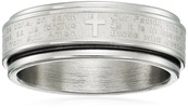 Amazon Essentials Steeltime Men's 18k Gold Plated Our Father Prayer Spinner Band Ring , (previously Amazon Collection)