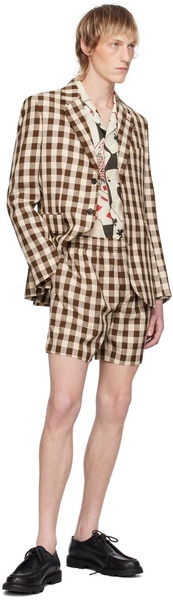 Brown & White Gilbert Check Blazer