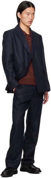 Brown Three-Button Polo