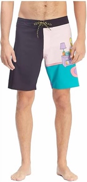 simpsons family boardshort in black multi