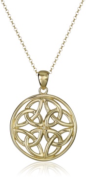 Amazon Essentials .925 Sterling Silver Celtic Pendant Necklace for Women, 18" Rolo Chain, Hypoallergenic Women's Jewelry