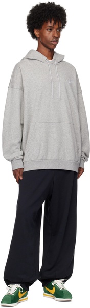 Gray Oversized French Terry Pullover Hoodie