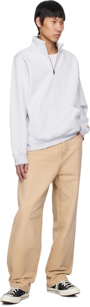 Gray Chase Neck Zip Sweatshirt