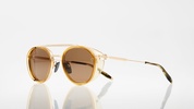 Sky Mapper - Brushed White Gold & Crystal Amber &  Dark Brown - 51 Sunglasses Glasses