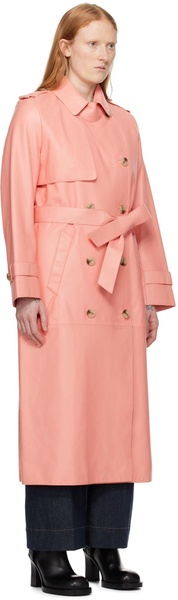 Pink Gael-V Leather Trench Coat