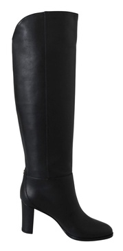 elegant  calf leather heeled women's boots