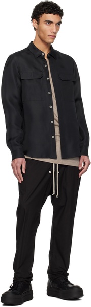 Black Hollywood Silk Gazar Overshirt