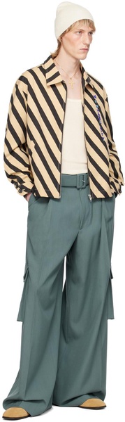Black & Beige Domino Stripe Jacket