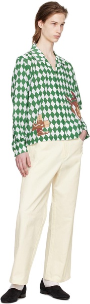 Green & White Jockey Diamond Shirt