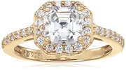 Amazon Essentials Sterling Silver Infinite Elements Cubic Zirconia Asscher Center Halo Ring , (previously Amazon Collection)