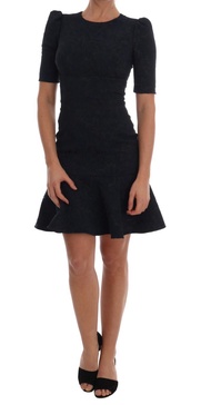 Dolce & Gabbana  Black Blue Flare Mini Dress