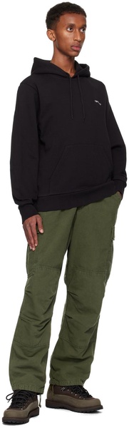 Black Script Embroidery Hoodie