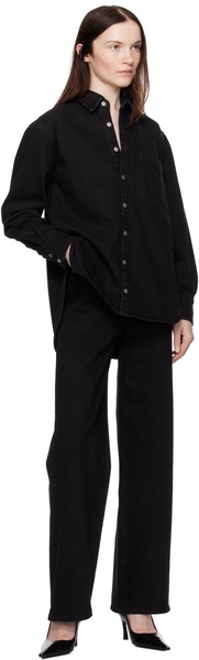 Black Elipse Wide Leg Jeans