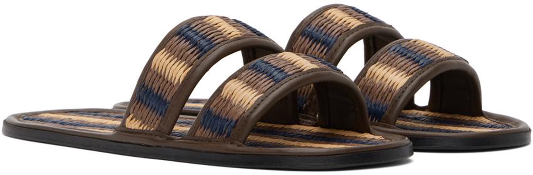 Brown & Navy Duotone Summer Slides
