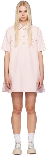 Pink Overdyed Denim Minidress