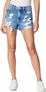 high rise denim short with rip cruise control