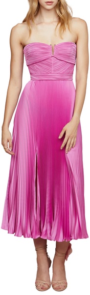 AMUR Women's Harden Pleated Strapless Midi