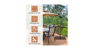 Portable 50 lbs Umbrella Base Stand with Handle and Wheels for Patio Square