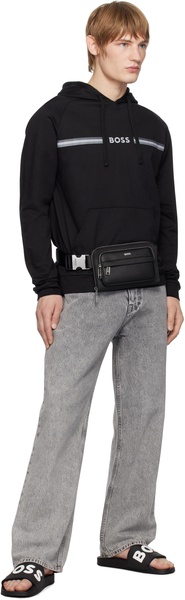 Black Structured Crossbody Pouch