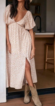 tristan midi dress in white