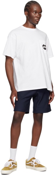 Navy American Script Sweat Shorts