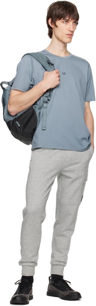 Gray 70/2 Mercerized Jersey Printed Logo T-Shirt