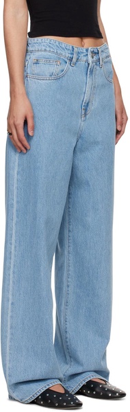 Blue Low Waist Wide Leg Jeans