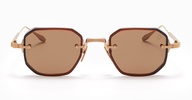Juno-two - Brushed Gold / Brown Crystal Sunglasses
