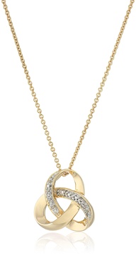 Amazon Essentials womens 18K Gold over Sterling Silver Diamond Knot Pendant Necklace (previously Amazon Collection)