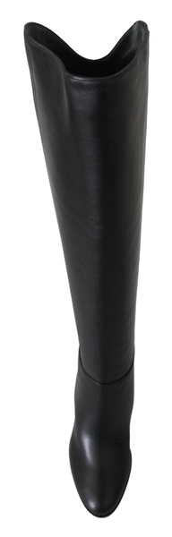 elegant  calf leather heeled women's boots