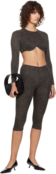 Black & Gold Cassia Capri Leggings