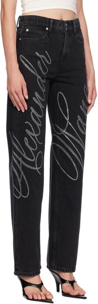 Alexander Wang Jeans with a crystal-finished logo