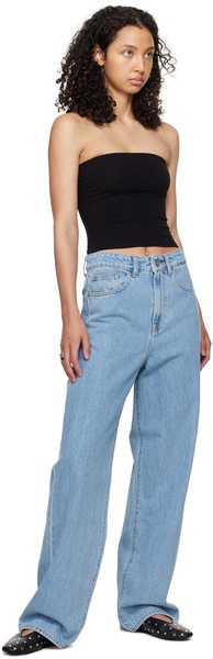 Blue Low Waist Wide Leg Jeans