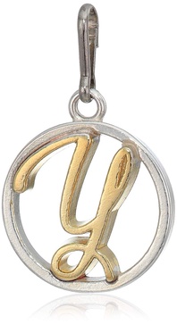 Alex and Ani Women's Initial Y Two Tone Charm Sterling Silver, Expandable