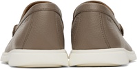 Taupe Tumbled-Leather Loafers