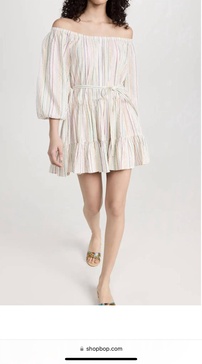 tilton tiered mini in lurex stripe