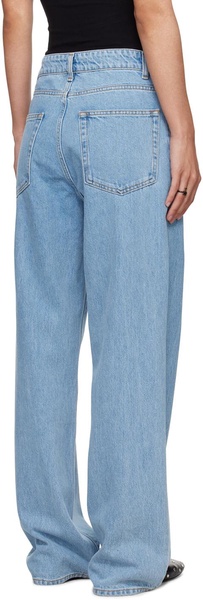 Blue Low Waist Wide Leg Jeans